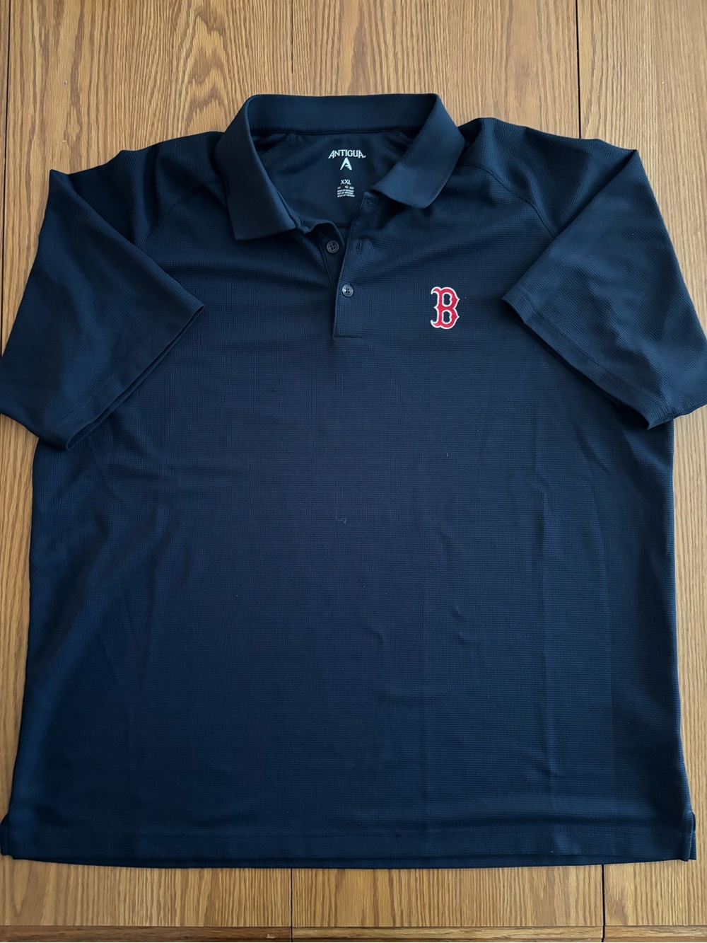 Antigua Men's Navy Polo with Red 'B' Chest Logo